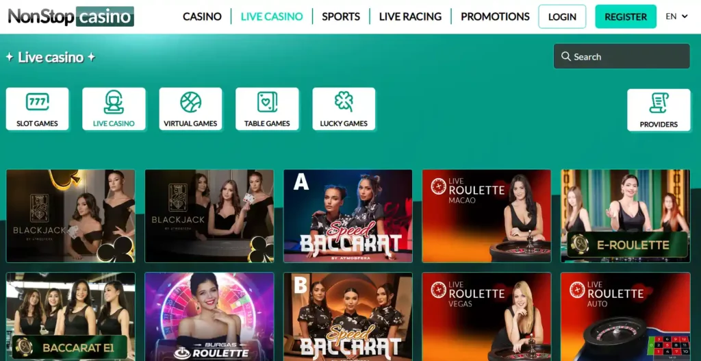 NonStop Casino live casino