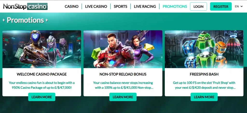 NonStop Casino promotions